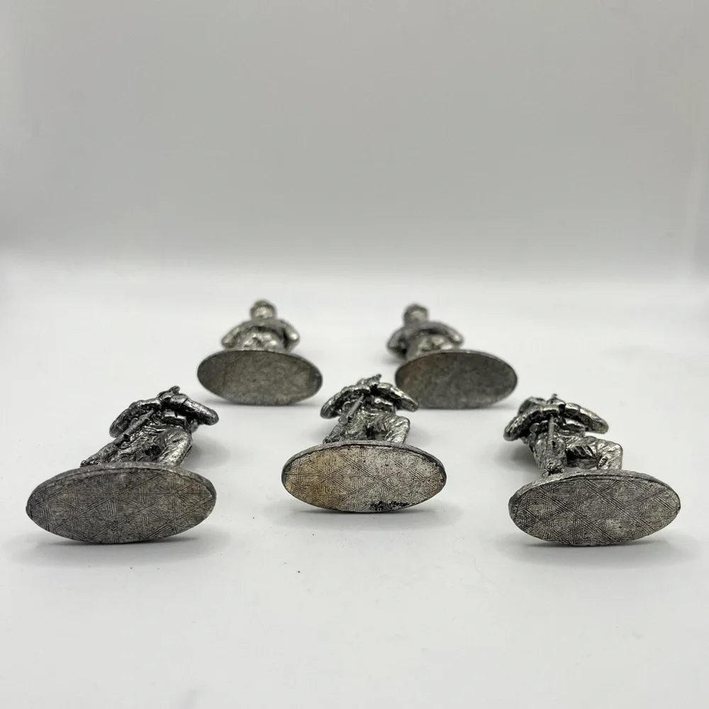 Vintage Miniature Pewter Fly Fisherman with Fishing Pole Figurine Charm